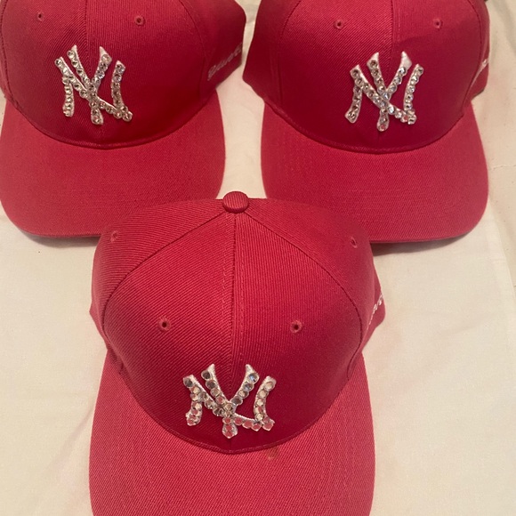 Pink Baseball Cap with Rhinestone Logo - Picture 1 of 11